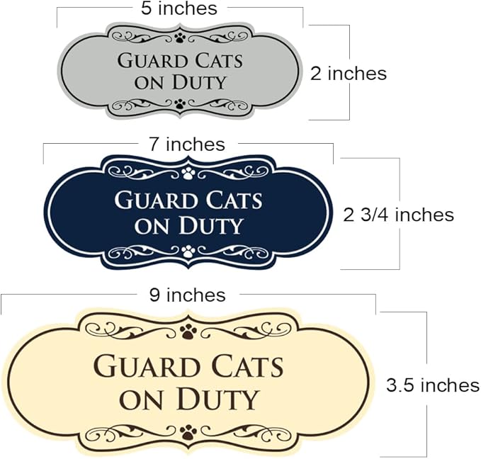 Designer Paws, Guard Cats on Duty (Blue) - Large