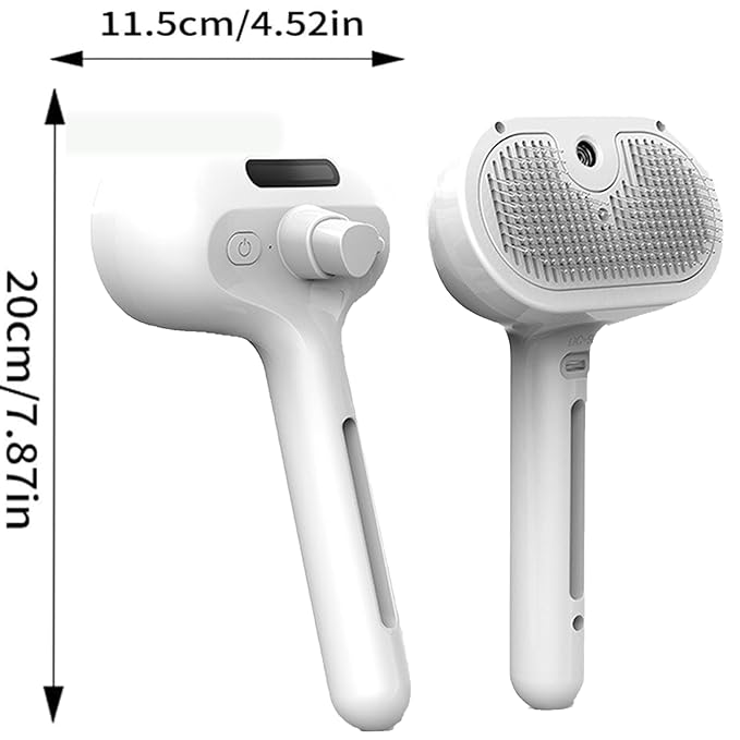 3-in-1 Self-Cleaning Steamy Pet Brush for Dogs & Cats, Fresh Fur Shower Brush That Removes Loose Hair, Reduces Shedding, Grooming Tool for Long & Short Hair, Wet or Dry Use (Green)