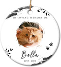 Cat Memorial Ornament - Personalized Ornaments Keepsake for Cats Losses - Pet Loss Gift, Kitten Passing Away Sympathy Gifts - Black & White Image Displayed Option - Custom Kittens Memorial