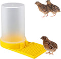 Large Capacity Quail Water Feeder, Quail Feeder, Baby Bird Button Quail Yellow Water Feeder, for Cage, Baby Chick Waterer, Ideal Feeders for Baby Bird