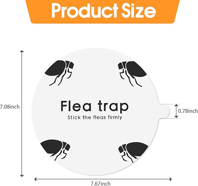 Flea Trap Sticky Pads Refills, 12 Pack 7.1 Inch Round Replacement Glue Boards Refill Discs for Most Flea Light Trap for Inside Your Home, Non-Toxic Family Pet Safe Sticky Board for Indoor Bed Bug Lamp