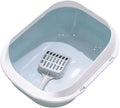 Cat Toilet Cat Litter Tray Open Top Pet Litter Tray Durable Large Space Bedpan Kitty Litter Pan, Cat for Dog Small Animals Kittens, Blue