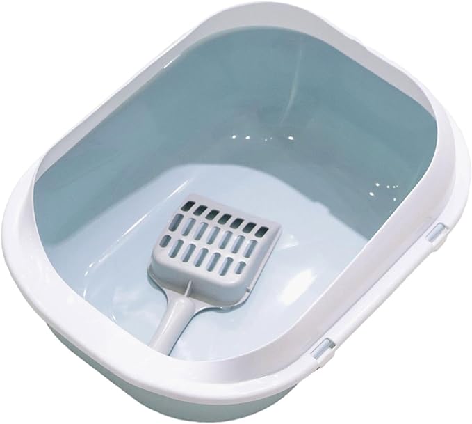 Cat Toilet Cat Litter Tray Open Top Pet Litter Tray Durable Large Space Bedpan Kitty Litter Pan, Cat for Dog Small Animals Kittens, Blue
