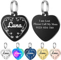 Personalized Dog Tags, Stainless Steel Pet Tags Personalized Cat, Collar Charm Engraved on Both Sides, up to 4 Lines of Custom Text, Multiple Patterns Colors Size Options (Flower, Large)