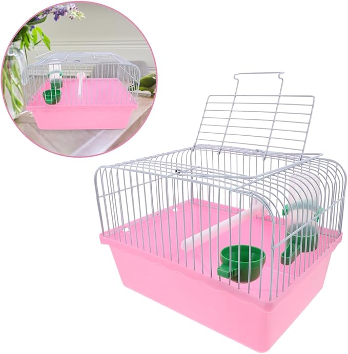 Toddmomy Portable Bird Travel Cage for Small Birds Parrots Lovebirds with Perch Food Box Water Dispenser 9.29X6.57X9.29 Inches