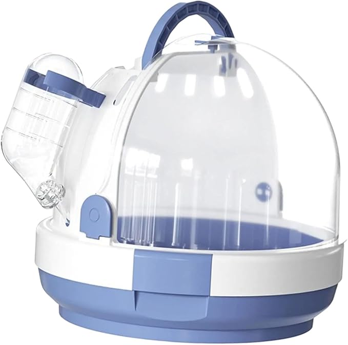 Gralara Parrot Travel Cage Bird Cage,Breathable,Portable,Hamster Carrier Cage,Small Animal Carry Case for Lovebirds Hedgehog Travel, Blue