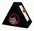 Cat Beds for Indoor - 2 in 1 Cat Cave House Tent for Kittens and Small Pets with Fluffy Ball Hanging and Scratch Pad,Foldable Kitten Hideaway with Non-Slip Bottom, Black, 17 inches
