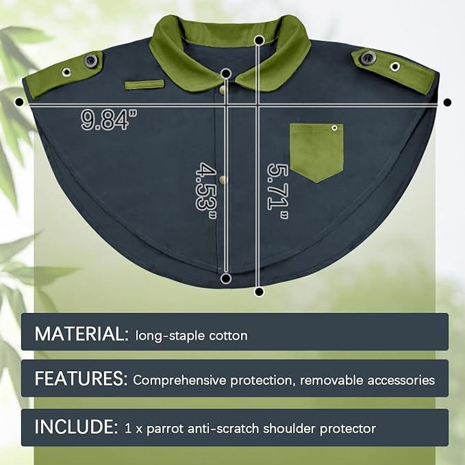 La La Pet Parrot Anti-Scratch Shoulder Protector Pet Bird Training Shoulder Cape Parrots Poop Shawl Diaper Flight Suits and Accessories for Macaws Cockatoos Parakeets Cockatiels Gray