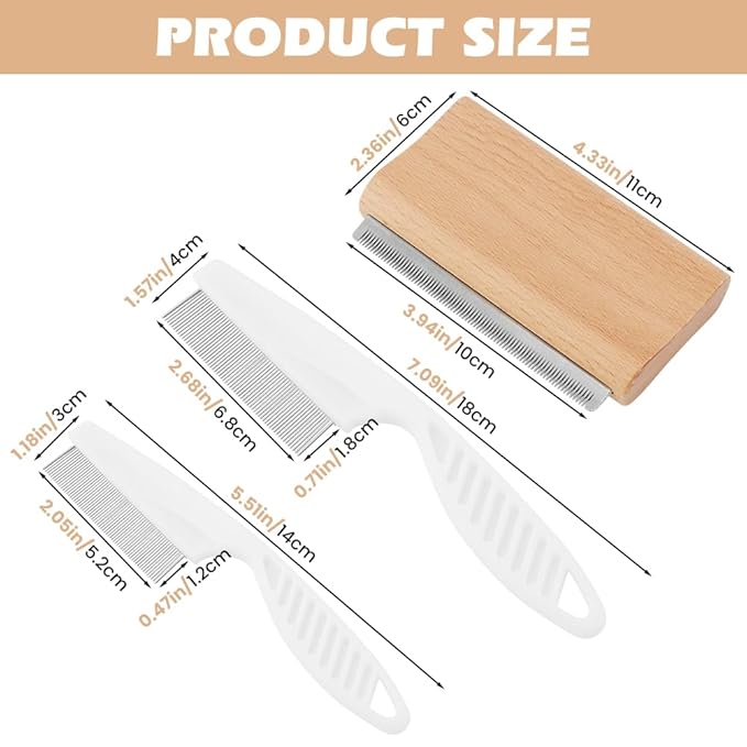 Dog & Cat Deshedding Brush - Pet Hair Removal Tool | Grooming Supplies for Short or Long Hair, Effective Combs for Shedding Control or Coat Cleaning