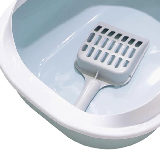 Cat Toilet Cat Litter Tray Open Top Pet Litter Tray Durable Large Space Bedpan Kitty Litter Pan, Cat for Dog Small Animals Kittens, Blue