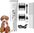 Dog Clippers for Grooming with 1 Dog Grooming Comb 3-Speed Low Noise Powerful Rechargeable Cordless Pet Grooming Trimmers for Small & Large Dogs Cats Pets with Thick & Heavy Coats