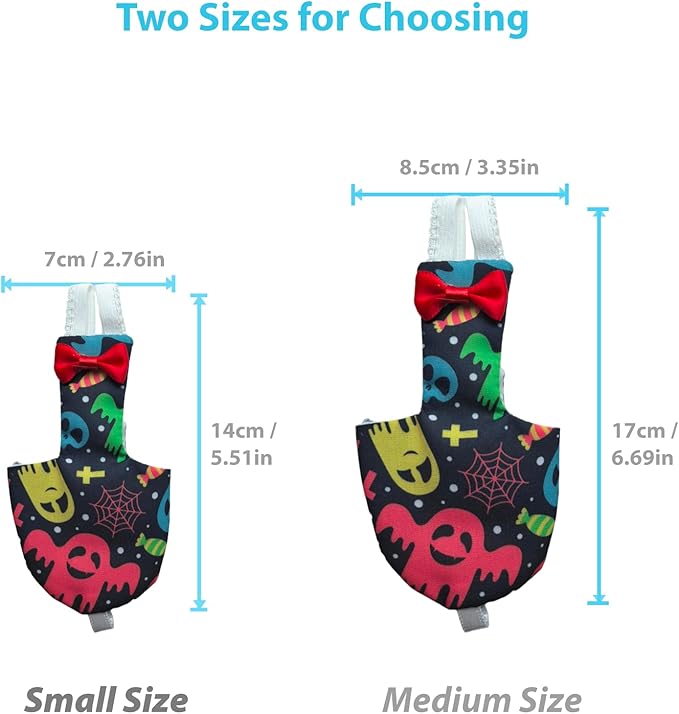UKJENT Bird Diaper Protective Parrot Nappy - 4 Pack, Reusable Flight Suit with Waterproof Inner Layer, Washable Cute Urine Wet Suit for Parakeet Cockatiel Mini Macaw Budgie Canary(M)