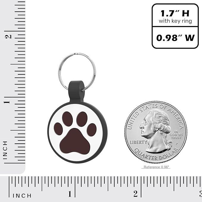 WhoseID QR Code Cat Tag, Modifiable Pet Online Profile Page, Multiple Emergency Contact, Silent Silicone, Lightweight, No Jinging, Collar Accessories, QR Cat ID Tag (Small Breeds - 1", Black)