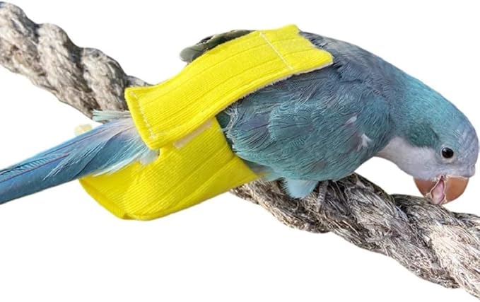 Parrot Bird Diapers, Birds Flight Suit, Parrot Clothes, Pet Animal Costumes, Bird Clothes, Cockatiel Bird Diaper, Pet Bird Diapers, Parrot Flight Suit, Bird Parrot Clothes (Yellow, 4XL)
