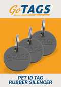 GoTags Pet ID Rubber Tag Silencer with Connector, Great for Dog and Cat Tags, Silences Annoying Tag Noise (3 Pack)