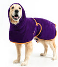 EXPAWLORER Soft Dog Bathrobe with Hood, Super Absorbent & Quick-Drying Dog Towels, Cozy Drying Coat for After Bath,Swimming, Purple XXL