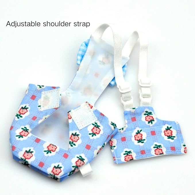 3PCS Bird Diaper with Adjustable Shoulder Strap Washable Parrot Diapers Reusable Bird Flight Suit Nappies Protective Breathable Nappy Clothes for Parakeet Macaw Conure (2M)
