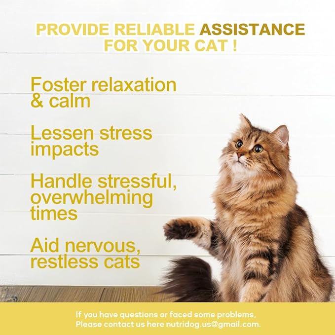 Cat Calming Treats with L-Theanine, Anxiety Relief Chews for Stress & Aggression - Fast Acting Chicken Flavor, 150 Count Crunchy Soft Bites