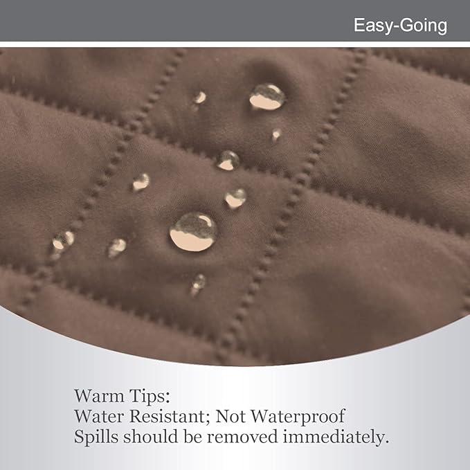 Easy-Going Reversible Loveseat Couch Cover for 2 Cushion Couch Sofa Cover for Dogs Water Resistant Furniture Protector with Foam Sticks Elastic Straps for Pet (Loveseat, Brown/Brown)