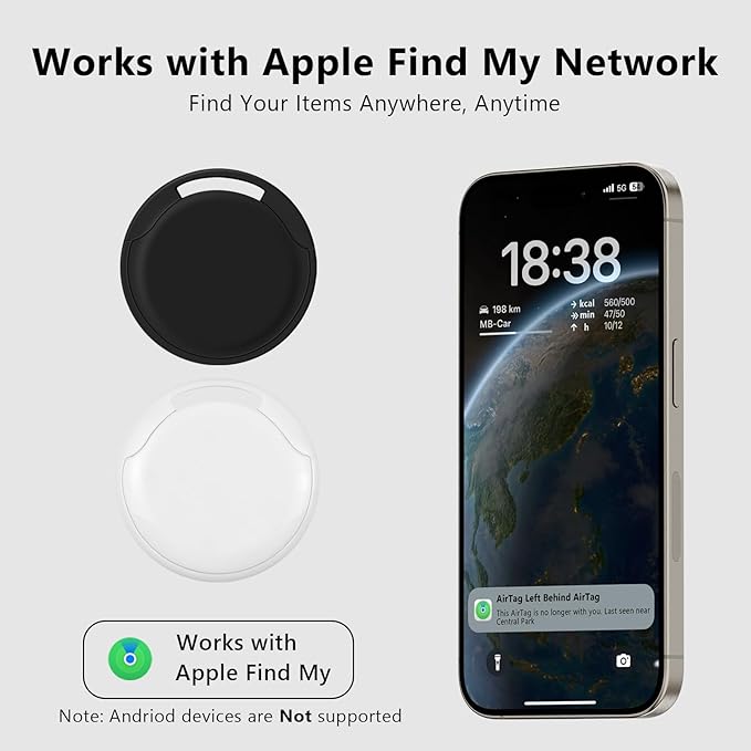 Air Tracker Tags-4Pack, Smart Bluetooth Tracker Tag, Works with Apple Find My APP (iOS Only), Keys Finder and Item Locator for Luggage, Backpack, Suitcase, Pets and more, Waterproof Tracking Tag