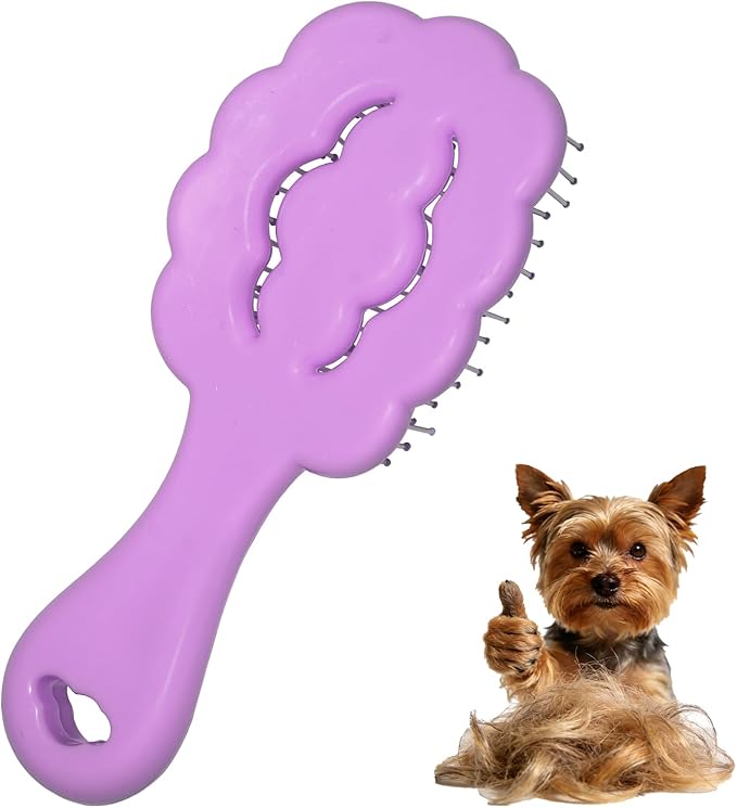 Cloud Shape Small Dog Grooming Brush - Perfect for Shih Tzus, Yorkies, and Maltipoos - Ideal Puppy Hair Brushes for Maltese and Small Breeds (Purple)