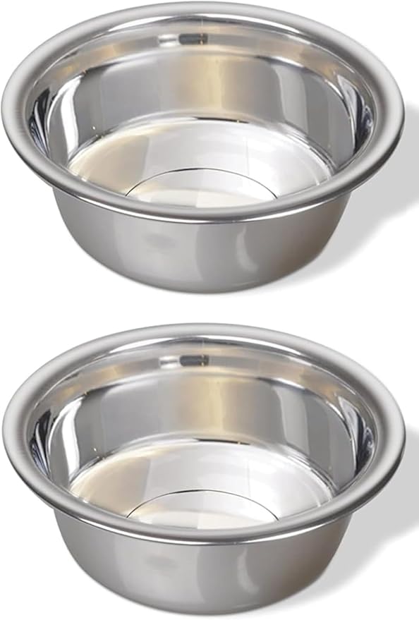 4 Pack Stainless Steel Dog Bowls 10 Cup (2.4 L) – Metal Pet Bowls for Food & Water, Durable Rust Resistant Feeding Dishes for Small Medium Large Dogs, Easy Clean Heavy Duty Puppy & Cat Bowls
