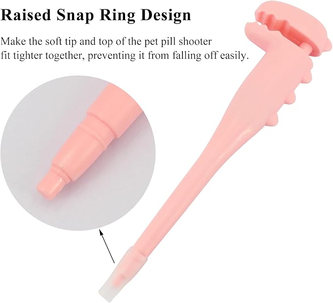 Pet Pill Shooter for Cat, Dog Pill Shooter Cat Pill Gun, Cat Tablet Soft Tip Syringe Pet Medical Feeding Dispenser Tool for Small Animals (Pink)