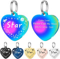 Personalized Dog Tags, Stainless Steel Pet Tags Personalized Cat, Collar Charm Engraved on Both Sides, up to 4 Lines of Custom Text, Multiple Patterns Colors Size Options (Star, XSmall)