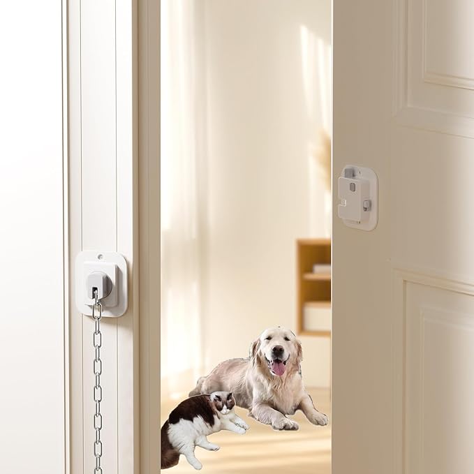 YEYA Cat Door Latch & Stopper-Adjustable Strap from 1.5" to 10",1-Pack Door Holder & Prop to Keep Door Open for Cats & Toddler, No Tools Required