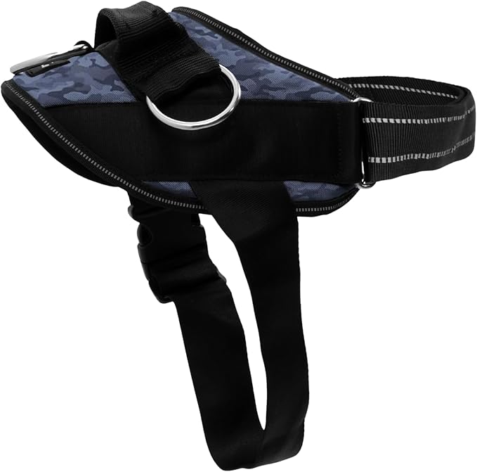 ShawnCo Essential Dog Harness, No-Pull Pet Vest with 3 Leash Clips, No Choke, Reflective, Adjustable and Padded, for Easy Walking and Training for Small, Medium and Large Dogs (Dark Camo, XL)