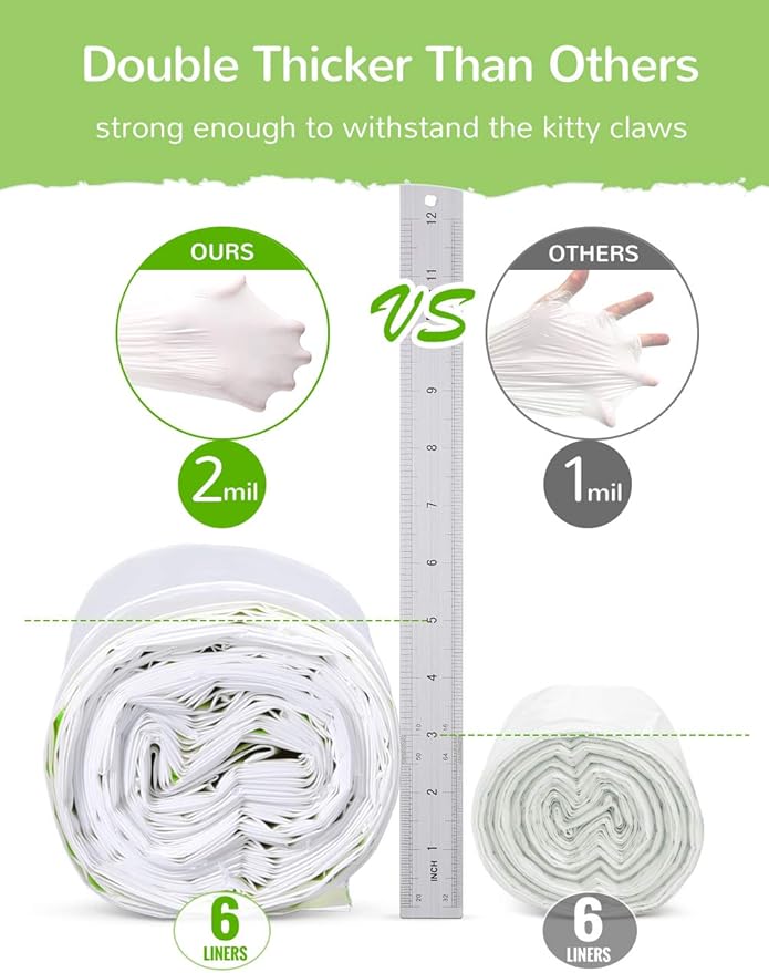 Litter Box Liners, 34 Count Jumbo Cat Litter Pan liners, Drawstring Litter Liner Bags For Litter Box, Easy Clean Up Thick Large Kitty Litter Liner XL, Eco Friendly Pet Cat Supplies(36" x 19")