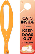 TGIOW Cat Door Latch, 1 Pcs Cat Door Stopper Pet Door Latch to Keep Dog Out of Litter Box and Food, Door Prop for Cat with 5 Adjustable Size Strap 2.5-6" Wide, No Measuring, Easy to Install, Yellow