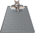 Cat Litter Box Mat, Large 34" X 22" Cat Litter Mat, Waterproof Silicone Pad for Floor, Dark Gray