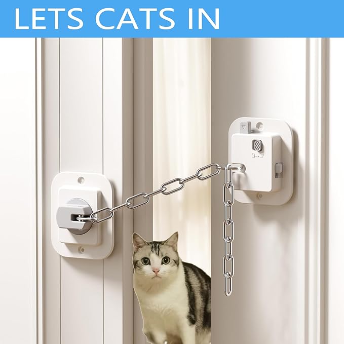 YEYA Cat Door Latch & Stopper-Adjustable Strap from 1.5" to 10",1-Pack Door Holder & Prop to Keep Door Open for Cats & Toddler, No Tools Required