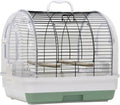 Portable Large Metal Bird Cage Carrier for Small to Medium Birds – 2 Food Bowls, 2 Perches, Removable Tray, Handle – Ideal for Cockatiels, Budgies, Lovebirds, Canaries – Green, 42x32x37cm