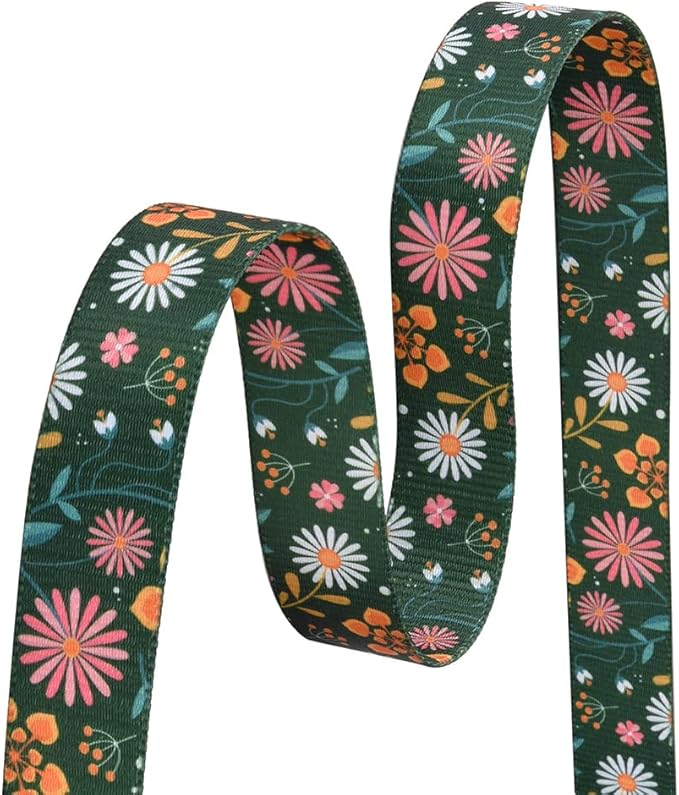 Dog Collar and Leash Set with Bohemia Floral Tribal Geometric Patterns - Soft Ethnic Style Collar Adjustable for Small Medium Large Dogs(Dark Green Flower Set,M)