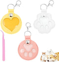 Pet Hair Storage Keychain, Dog Cat Fur Container Collector Keepsake, PU Leather Memorial Keyring, Collar Bag Charms
