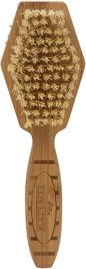 Burt's Bees for Pets Double Sided Pin & Hemp Bristle Dog Brush - Best All-Purpose Dog Brush to Reduce Shedding - For Long & Short Haired Large Dogs, Bamboo (Pack of 2)