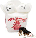 Barkbox Dog Toy 2 in 1 Interactive, Plush Exterior Material & Squeaker, Tearable Dog Toy with Squeaky Ball Inside, Ideal for Toy Destroyers - Andi's Dumpling, Large