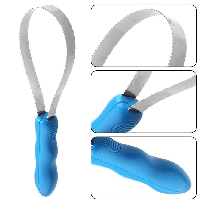 RQG Dual-Sided Shedding Blade,Grooming Blade,Animal Hair Brush with Stainless Steel Blade for All Dog/Cat/Horse/Cattle Coat Types- Short and Long Hair Coats- Soft Touch Grip (Single loop+double loops)