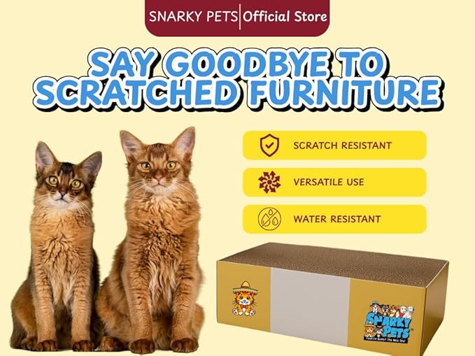 Timmy The Cat’s XL Cardboard Cat Scratcher Box - Snarky Pets Cat Scratch Lounge & Cat Bed - Durable Corrugated Scratch Pad for Large Cats & Chonks-Flat Pack with one pad