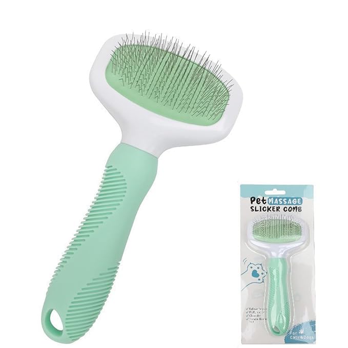 Pet Hair Removal Comb, Flea Comb for Cats Dogs Brush for Shedding Pet Grooming Supplies for Cats and Dogs (Blue)