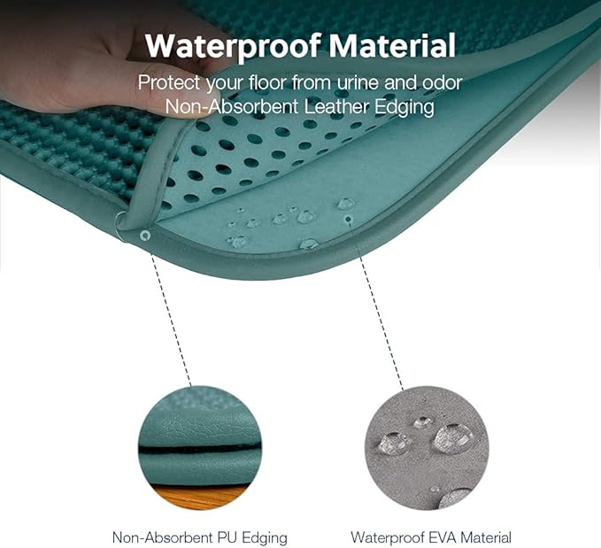 WePet Cat Litter Mat, Kitty Litter Trapping Mat, Honeycomb Double Layer Mats, No Phthalate, Urine Waterproof, Easy Clean, Scatter Control, Catcher Litter Tray Box Rug Carpet