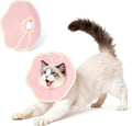 Soft Adjustable Cat Recovery Collar, Lightweight Waterproof Elizabethan Cone for Cats – Comfortable Protective Cat Cone to Prevent Licking After Surgery, Grooming & Skin Care (Pink, S)