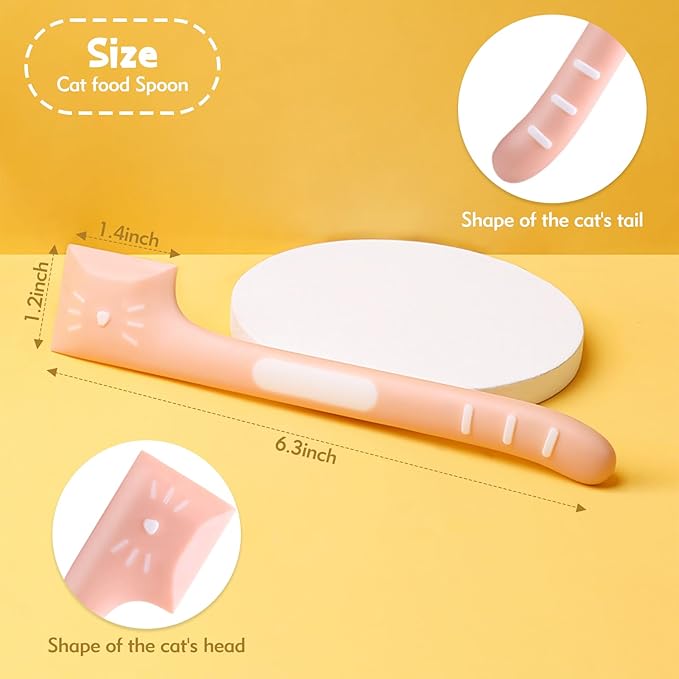 Cat Food Spoon - 4Pcs Cat Spoons for Wet Food Cat Food Spatula, Cat Can Opener Dog Spoon Pet Food Spoon for Cat Dog Pet