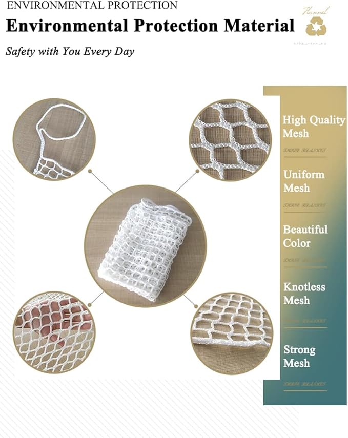 Safety Net for Stairs, Kids Pet Cat Protective Netting, Fence Railing Door Balcony Netting, Decoration Grid Net, Playground Isolation Net(Size:1M×1M(3.3FT×3.3FT),Color:White)