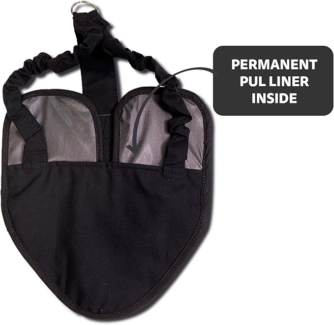 Hen Holster Premium Starter Kit - Bird Diaper, Wrap Around for Hens, Roosters, Ducks - Leak-Proof, Comfortable Bird Harness with Sewn-in Liner, Secure Hook & Loop Closure - Large, Black