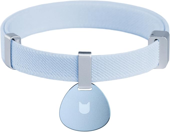 Engraved Pet ID Tag - Personalized Name Tag Engraved Cat Collar Charms, Aluminum Alloy Custom Cat Name Tag for Kitten Small Large Cats (Pocket-Sierra Blue)