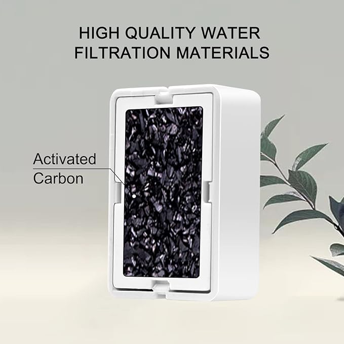 Petilog Cat Water Fountain Filters, 8 Carbon Filters& 2 Foams Filters with Holders, Pet Water Fountain Filters