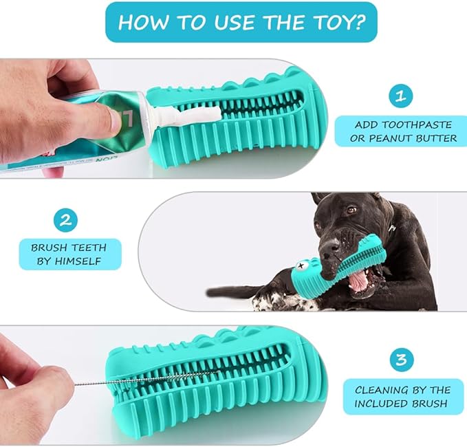 Dog Toys for Aggressive Chewers Large Medium Breed, Indestructible Dog Chew Toys, Squeaky Interactive Tough Extremely Durable, Dogs Toothbrush Toys to Keep Them Busy